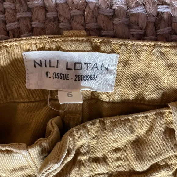 Nili Lotan mustard Luna cargo cropped frayed hem S6 - Picture 2 of 7